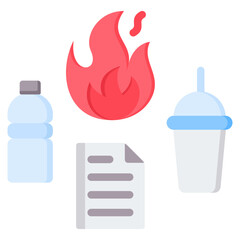 Waste Burning Flat Icon