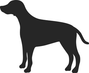 横から見た、ダルメシアンのシルエットのイラスト