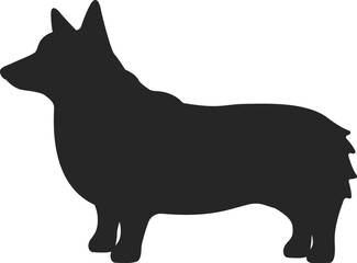 コーギー犬のシルエットのイラスト