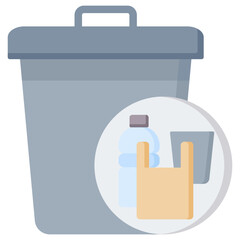 Plastic Waste Flat Icon