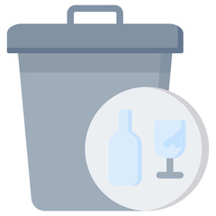 Glass Waste Flat Icon