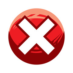 シンプルなデザインのバツマークのイラスト