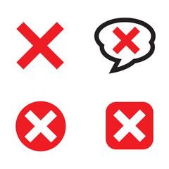 シンプルなデザインのバツマークのイラスト