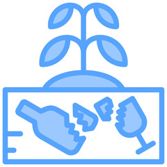 Soil Pollution Blue Icon
