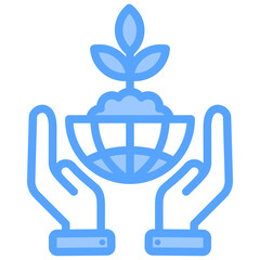 Environmental Sustainability Blue Icon