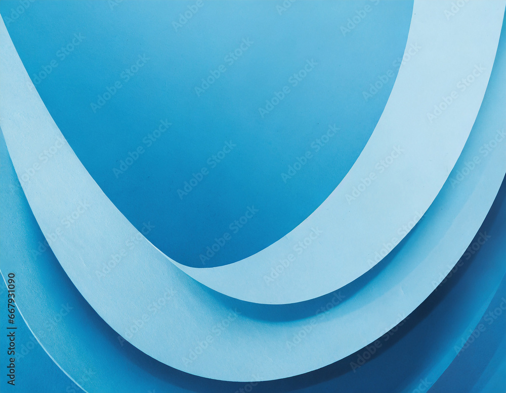 Poster blue background with abstract circles layered in modern art pattern design with minimal curving line