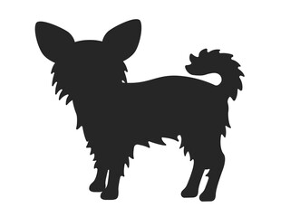チワワ犬のシルエットのイラスト
