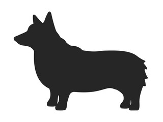 コーギー犬のシルエットのイラスト