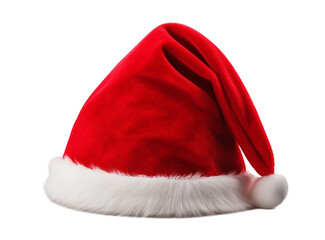 red santa claus hat isolated on white background. Png file 