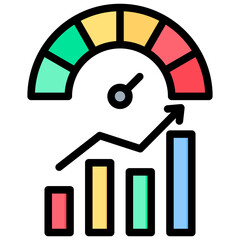 Business Performance Outline Color Icon