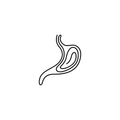 Stomach Logo vector illustration design with continuous line style