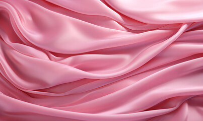 Acercamiento a una tela sintética arrugada de color rosa - obrazy, fototapety, plakaty