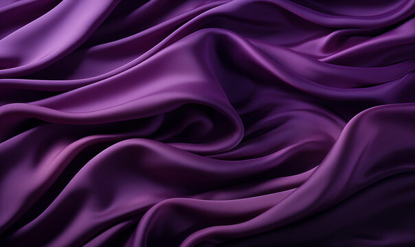 Acercamiento a una tela sint&eacute;tica arrugada de color morado
