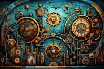 Steampunk-inspired clockwork automatons with intricate gears and mechanisms - Generative AI