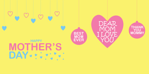 Happy Mother's Day. banner, Greeting card, poster