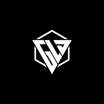 GLD logo with triangle concept, premium vector