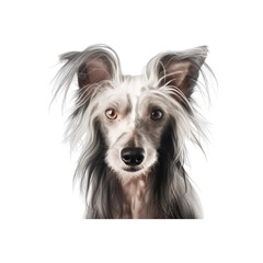 Chinese Crested dog breed isolated no background