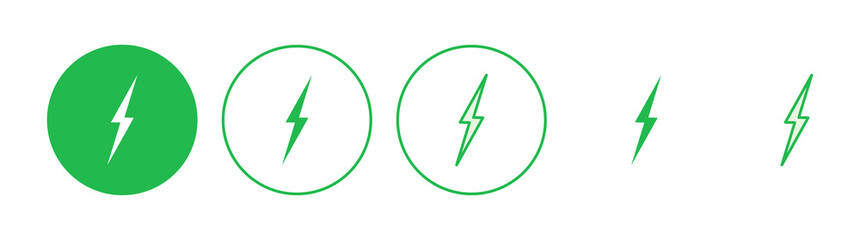 Lightning icon set. electric icon vector. power icon. energy sign