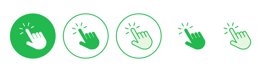 Hand click icon set. pointer icon vector. hand cursor icon vector