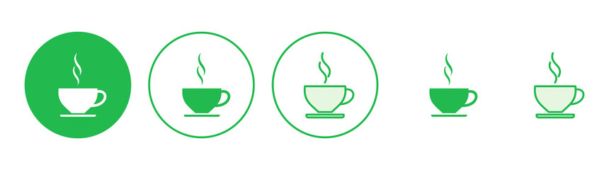 Coffee cup icon set. cup a coffee icon vector.