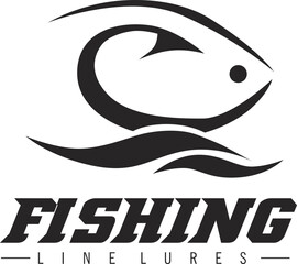 Vector illustration logo fishing flat design