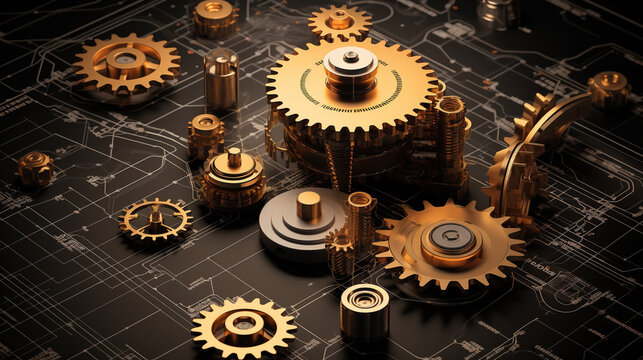 gears and cogs HD 8K wallpaper Stock Photographic Image 