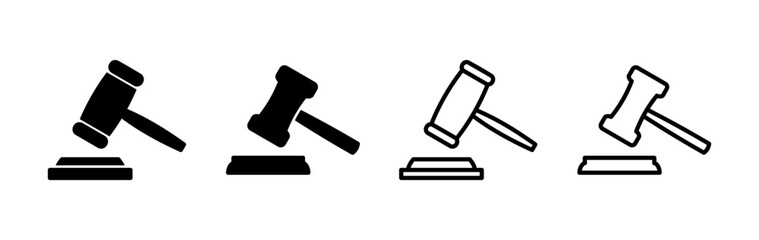 Gavel icon vector. judge gavel icon. auction hammer