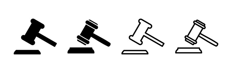 Gavel icon vector. judge gavel icon. auction hammer