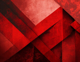 Red abstract background with texture, geometric red and black triangle shapes in layered abstract...