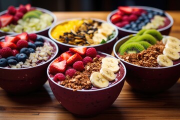 Vibrant acai bowls at a health-conscious eatery