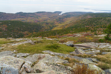 Fototapeta na wymiar Beautiful Coastal Scenery in Fall, Maine, USA. 