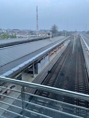 Fototapeta premium railway station in the city