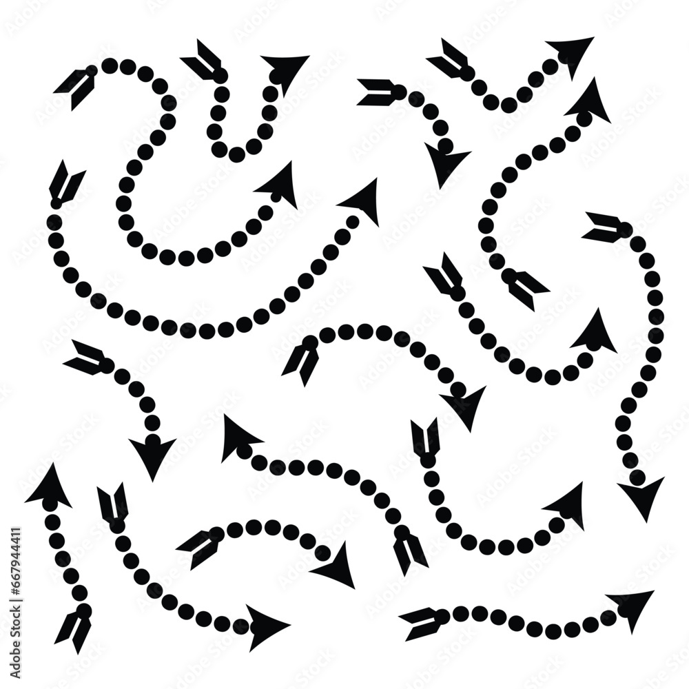 Poster hand drawn set of arrow elements in doodle style. vector arrows set.