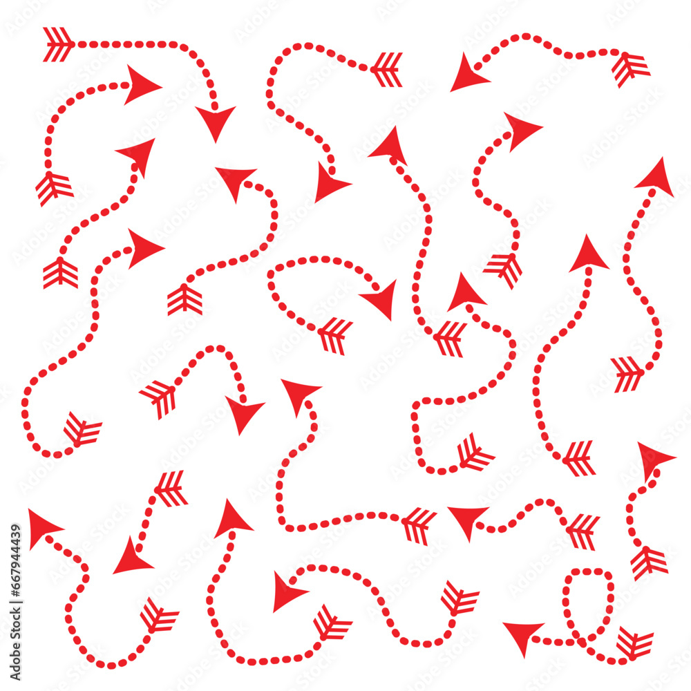 Poster hand drawn set of arrow elements in doodle style. vector arrows set.