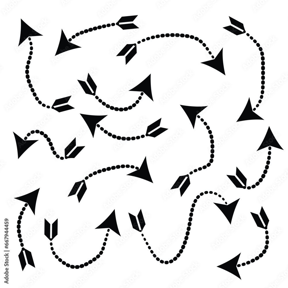 Poster hand drawn set of arrow elements in doodle style. vector arrows set.