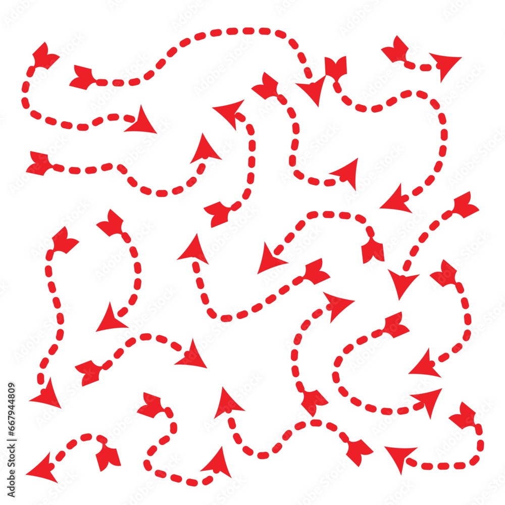 Poster hand drawn set of arrow elements in doodle style. vector arrows set.