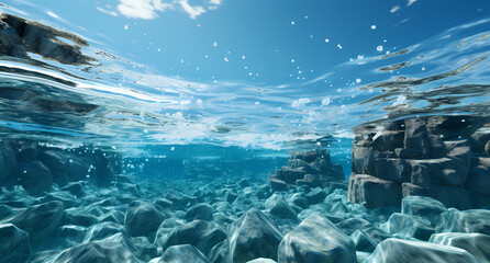 View of fish underwater in beautiful ocean waters with all its landscapes