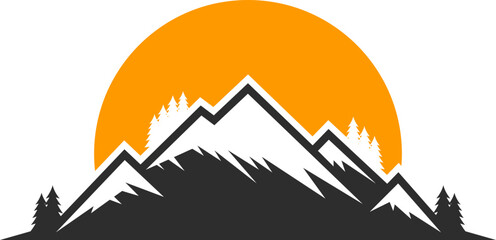 gambar vektor gunung untuk desain logo