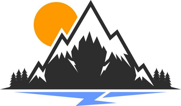 gambar vektor gunung untuk desain logo
