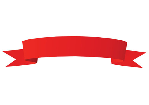 ribbon banner decorative red ribbon. vector illustration
