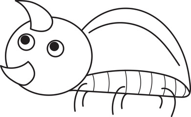 beetle cute insect illustration outline