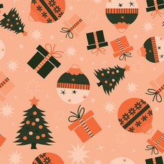 Orange Christmas Repeating Pattern