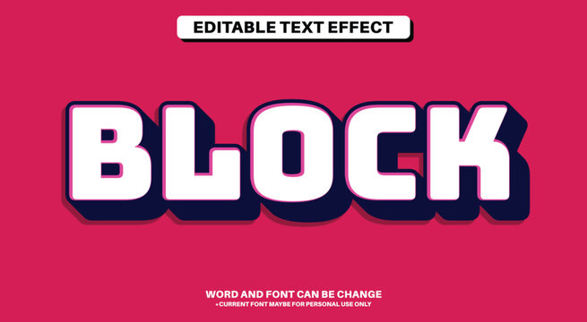 Fully Editable Text Effect - Block