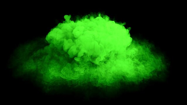 Evaporating surface of a boiling magic potion isolated on black with alpha channel.