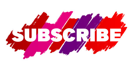 subscribe colorful brush sticker illustration