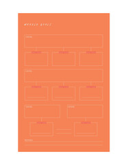 Weekly Goals Planner. Make your day more easily and happy. Vector Print template.