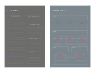 Daily and weekly planner. (Black)