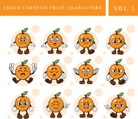 Free Orange Mascot Vector Images Set