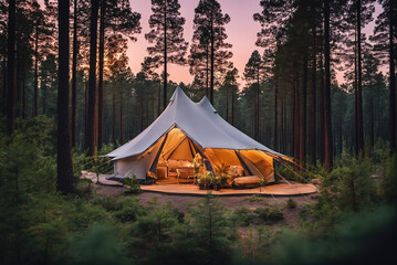 Luxurious large tent for outdoor camping
