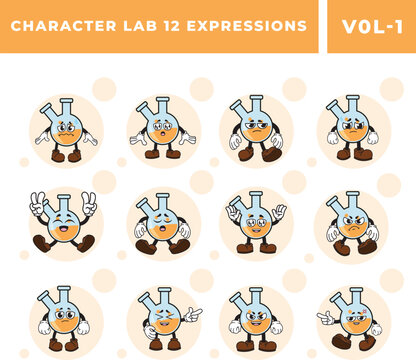 Free Beaker Mascot Vector Images Set